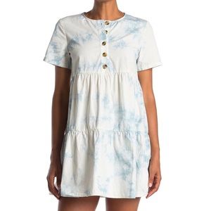 Madewell Short Sleeve Button Front Tiered Dress, Size 2X